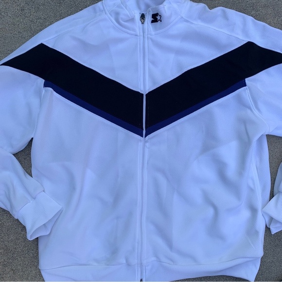 Lightweight Vintage Mens Starter Jacket Size XL 46/48 White  Windbreaker Coat - Picture 2 of 8